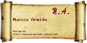 Musics Armida névjegykártya